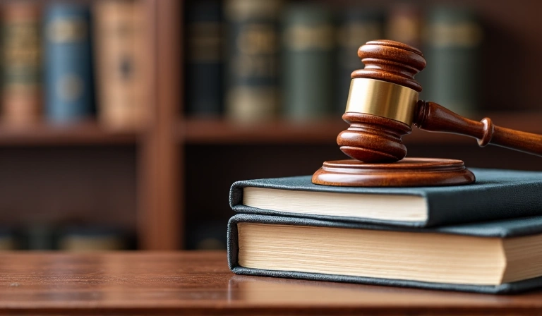 Image of a gavel and legal books, symbolizing governing law